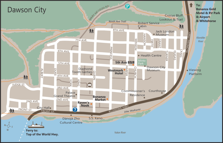 Map of Dawson City Yukon