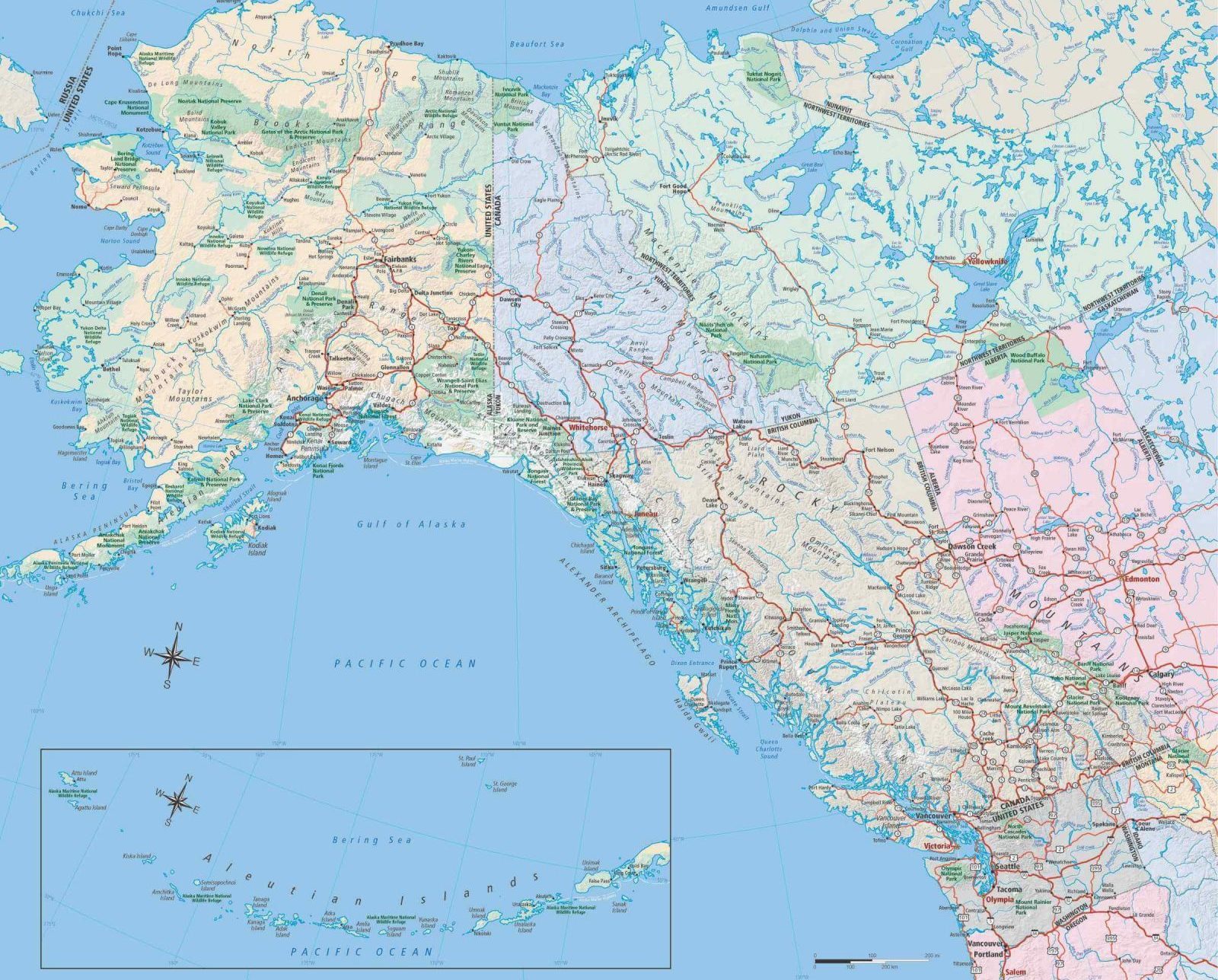 Printable Detailed Map Of Alaska