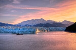 alaska cruise best stops Hubbard Glacier at Sunset on Alaska Cruise Itinerary
