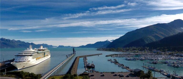 Seward Alaska with Cruise Ship in Port