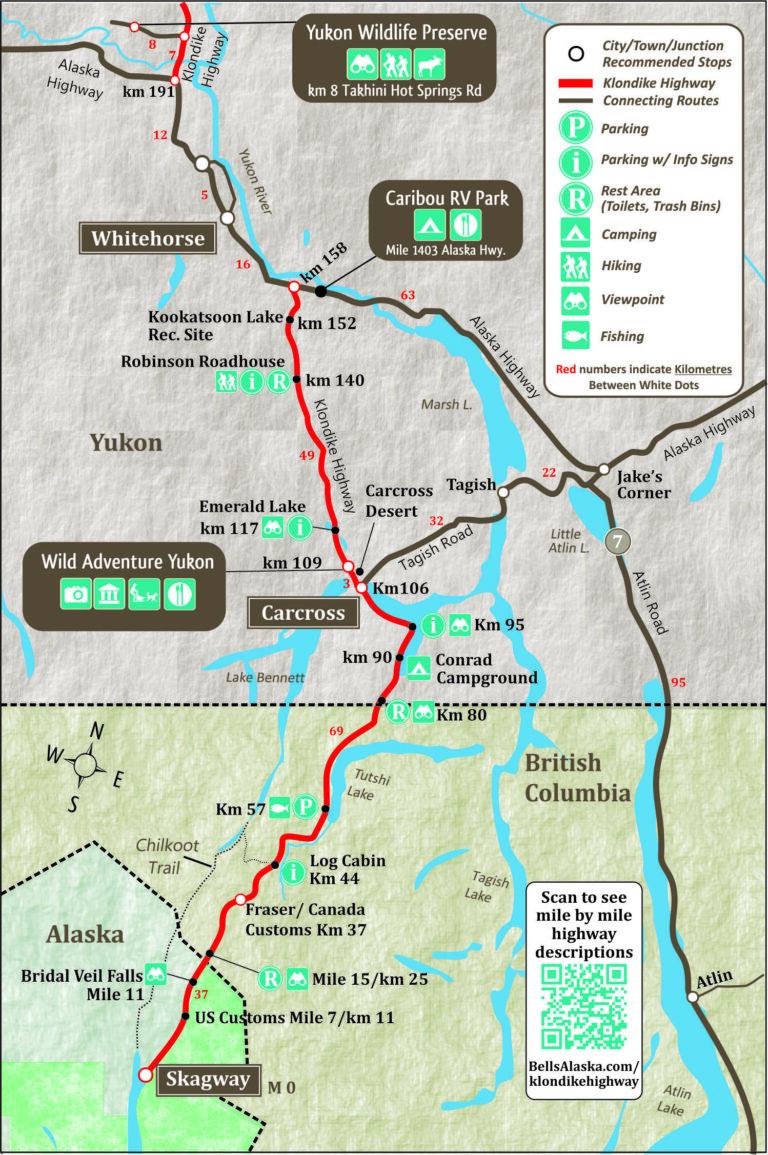 klondike hwy map (south)