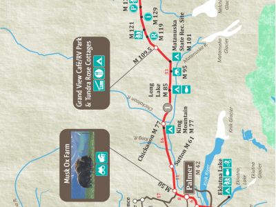 Glenn Hwy Map Map of the Glenn Highway