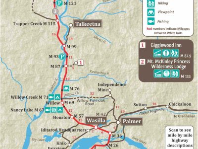 Parks Highway Map of the Parks Highway